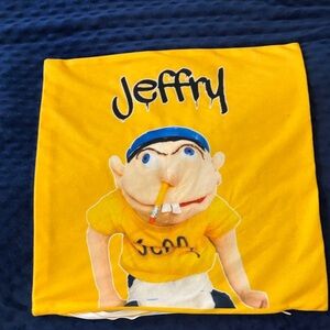 Yellow Cartoon Character Accent Pillow